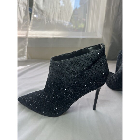 GUESS Womens Size 9 Black Embellished Fazzie2 Pointed Toe Stiletto Booties - Picture 8 of 11
